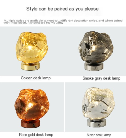 Revamped Lava Stone Glass Table Lamp
