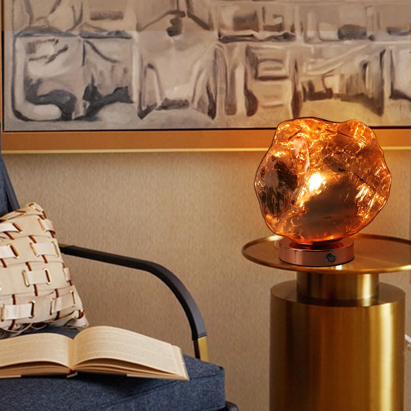 Revamped Lava Stone Glass Table Lamp